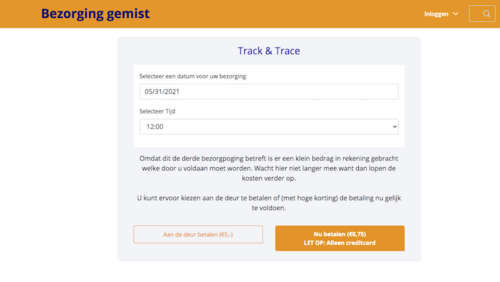 Voer je creditcardgegevens in om de bezorging te bespoedigen