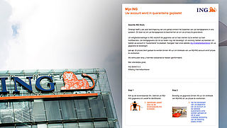 Phishingmail ING: 'Uw account wordt in quarantaine geplaatst'