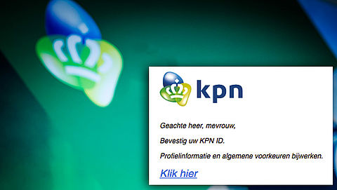 Afzender e-mail 'KPN' vist naar inloggegevens