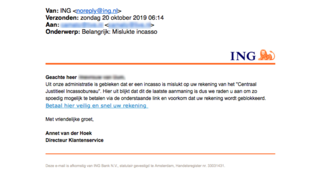 Mail van 'ING' over aanmaning CJIB gehad? Trap er niet in