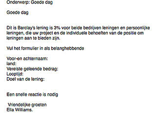 Let op voor valse e-mail van bank 'Barclays'