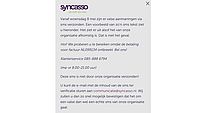 Statement Syncasso op hun website 2/2