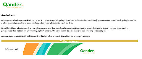 Pas op voor phishingmail 'Qander'