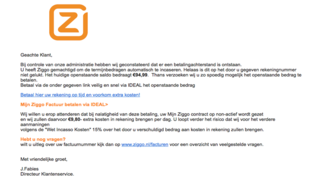 Spookfactuur van 'Ziggo' in omloop