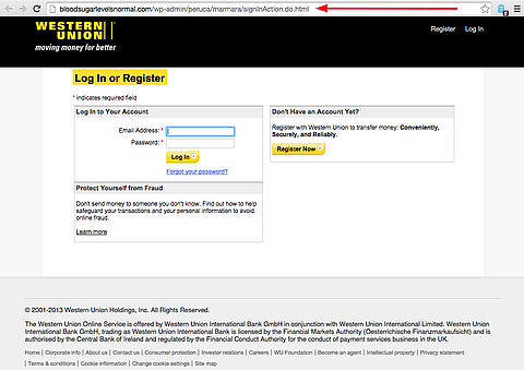 Phishingmail Western Union: 'e-mailadres gewijzigd'