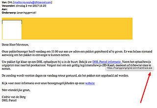Let op! Malware in nepmail 'DHL'