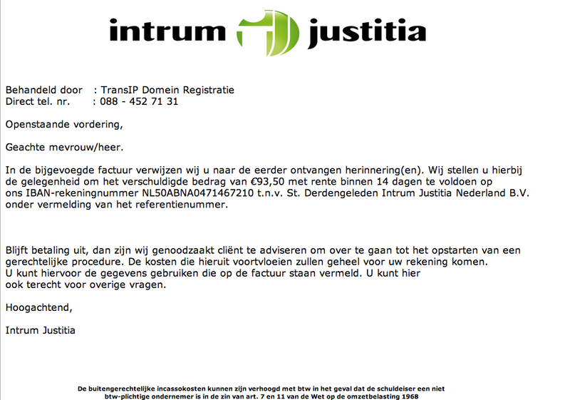 Opnieuw valse mails Intrum Justitia