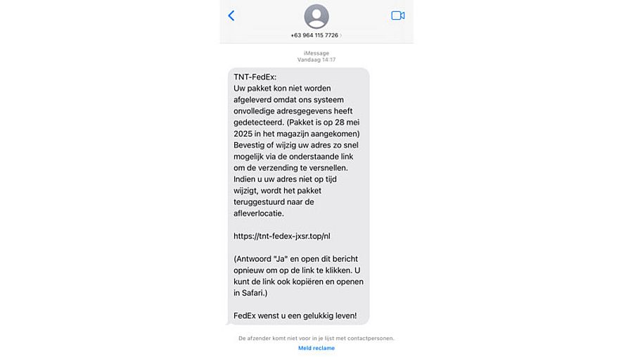 Valse sms namens FedEx 1/2