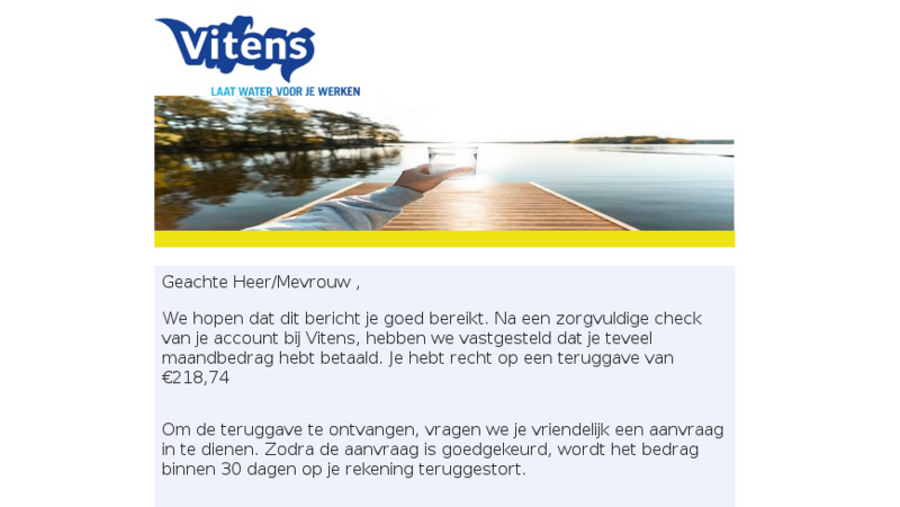 Valse mail Vitens