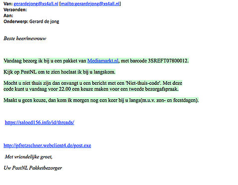 Naam Media Markt en PostNL misbruikt in valse e-mail