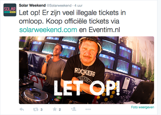 Solar Weekend waarschuwt voor valse tickets