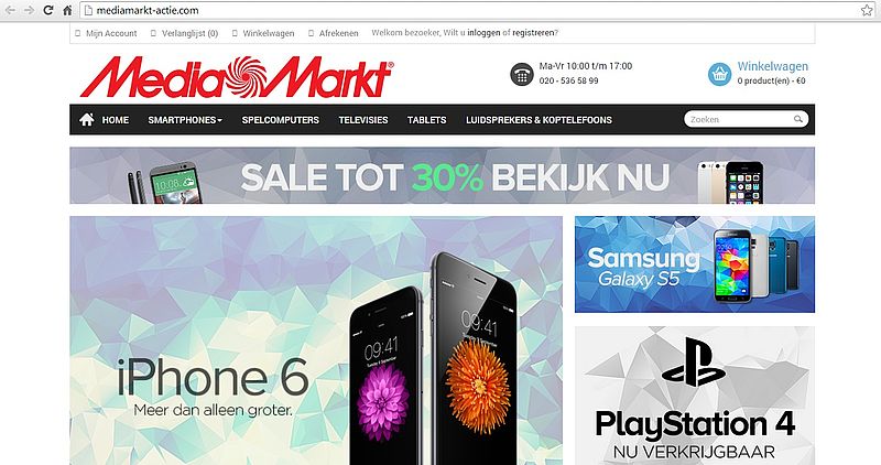 'Mediamarkt-actie.com misbruikt gegevens echte Media Markt'