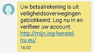 Pas op voor phishing-sms 'ING'