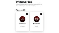 Onderwerpen aan in de app