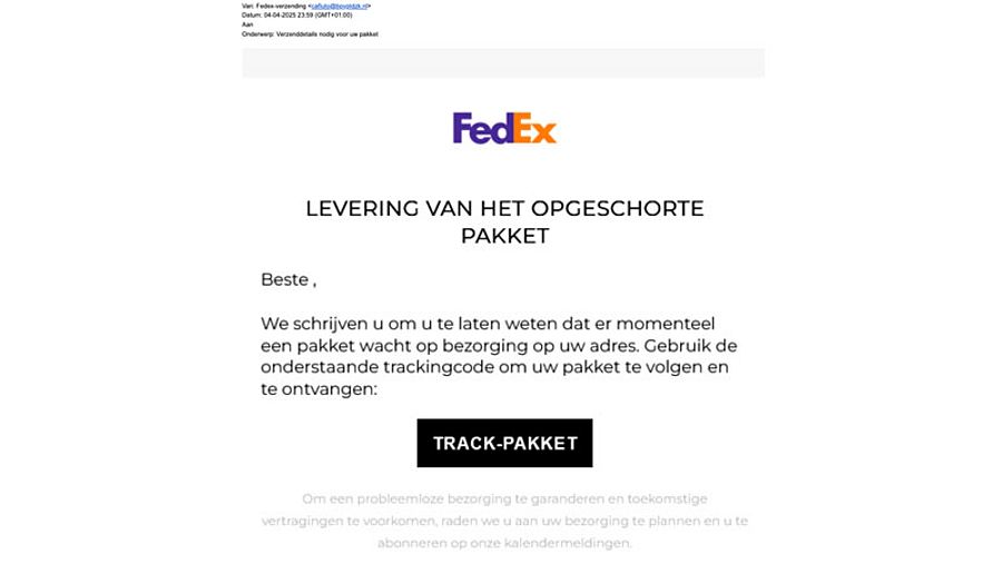 Valse mail namens FedEx 1/2