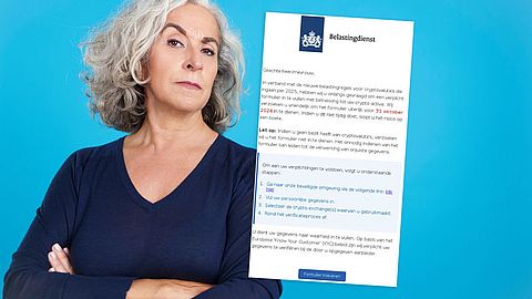 Belastingdienst-mail: ‘Voorkom een boete wegens nieuwe regels omtrent crypto’ is phishing
