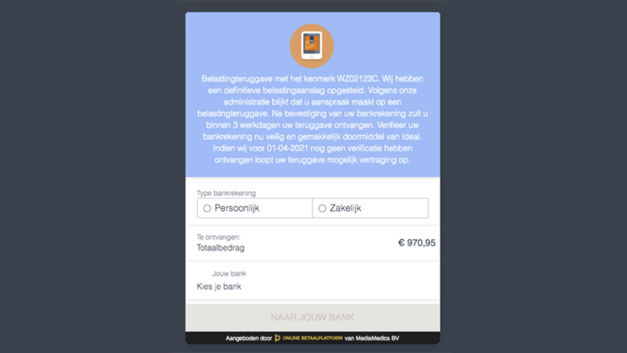 Nepsite van 'MijnOverheid'