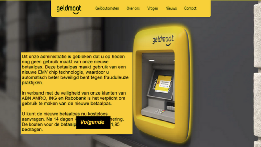 Valse website van de 'Geldmaat'