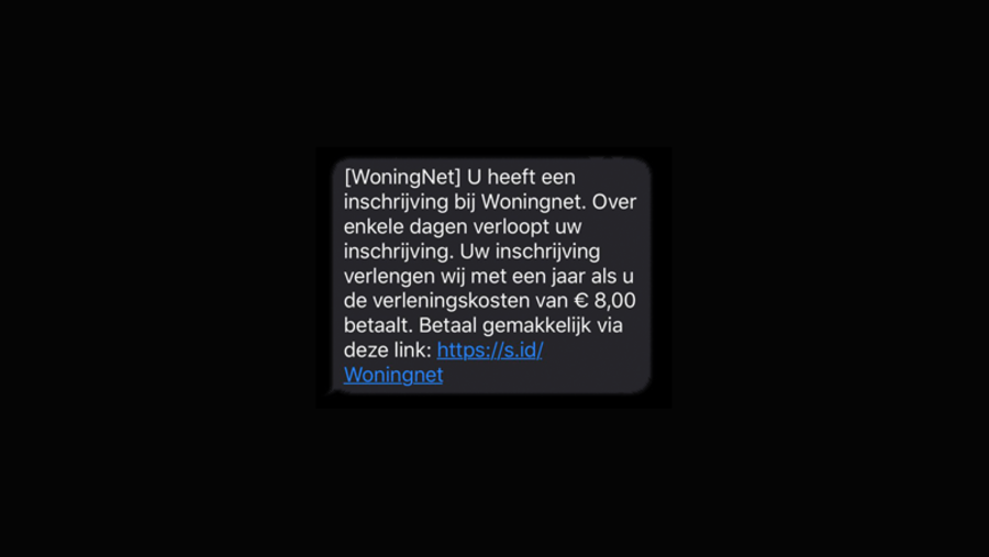 Sms van 'Woningnet'