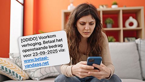 ‘Voorkom verhoging, betaal vóór 23-09-2025’, sms’en oplichters namens Odido