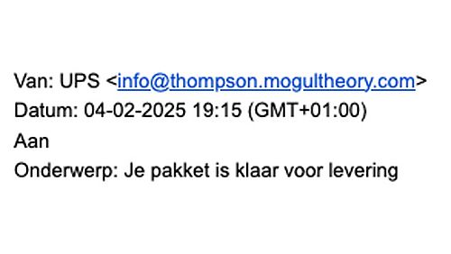 Valse mail namens UPS afzender 2/2