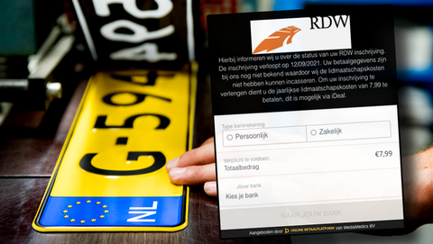 Nieuwe oplichtingstruc, phishingmails namens de RDW: 'Uw inschrijving verloopt binnenkort'