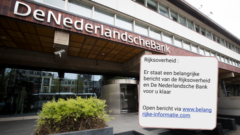 Sms van de Rijksoverheid én De Nederlandsche Bank: is dat oplichting?