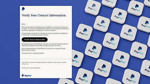 Vals bericht namens PayPal in omloop over contactgegevens verifiëren