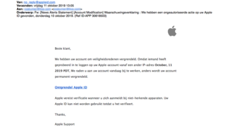 Veel valse mail van 'Apple' in omloop