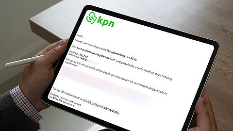Frauduleus KPN-bericht met neplink: ‘Jij hebt recht op een terugbetaling van €89,76’