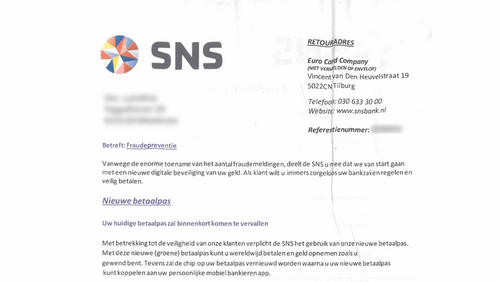 Valse brief namens 'SNS Bank'