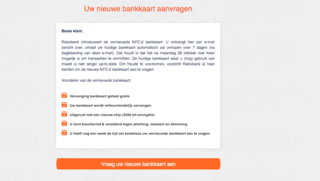 Mail over 'Rabobank' NFC2-bankkaart kan de prullenbak in