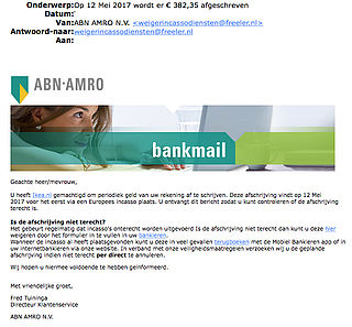E-mail 'ABN AMRO' over afschrijving IKEA is vals