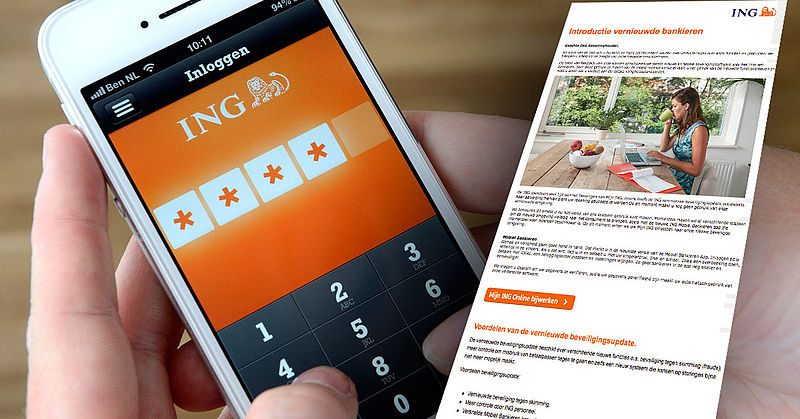 Phishingmail 'ING' over mobiel bankieren
