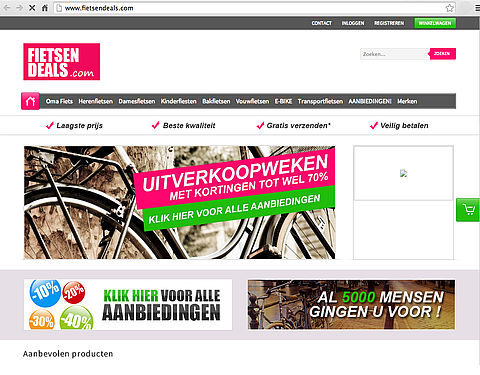 'Fietsendeals.com misbruikt logo Webshop Keurmerk' 