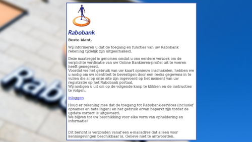 Voorbeeld van valse e-mail