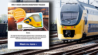 Winactie voor gratis treinkaartjes is nep