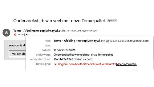 Valse mail Temu 3/3 (afzender)