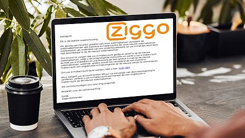 Vals bericht namens Ziggo over het bijwerken van je mailaccount