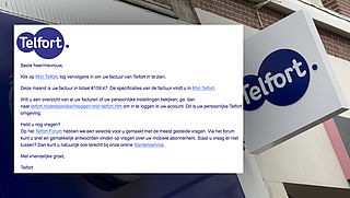 Mail 'Telfort' over factuur is phishing