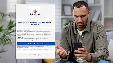 Mail uit naam van Rabobank over blokkadeprocedure starten is nep