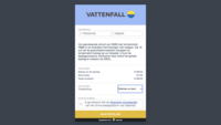 Betaalpaneel van 'Vattenfall'