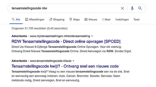 Gesponsorde advertenties van dure bemiddelaars