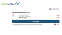 Landingspagina van de valse 'Parkmobile'-website