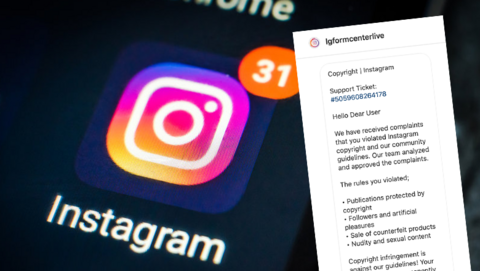 Oplichters sturen nepberichten namens Instagram over 'schending auteursrecht'