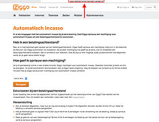 Ziggo website opnieuw nagemaakt 