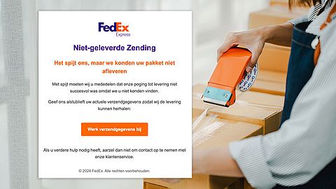 Frauduleus FedEx-bericht over het bijwerken van je verzendgegevens in omloop