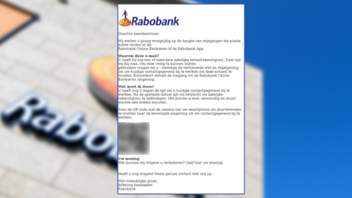 Voorbeeld van valse e-mail