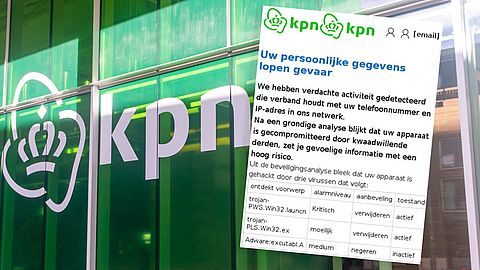 ‘Uw persoonlijke gegevens lopen gevaar’, mailen fraudeurs namens KPN