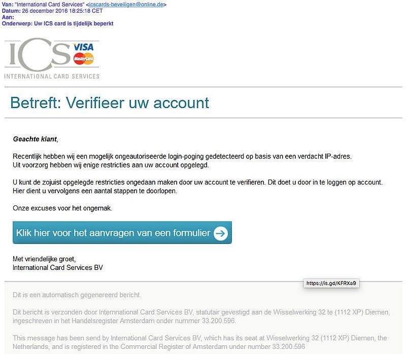 Criminelen Sturen Opnieuw Phishingmail 'ICS' - Opgelicht?! - AVROTROS